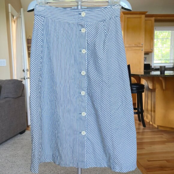 NWT J Crew sz 2 striped button front skirt - Picture 2 of 4